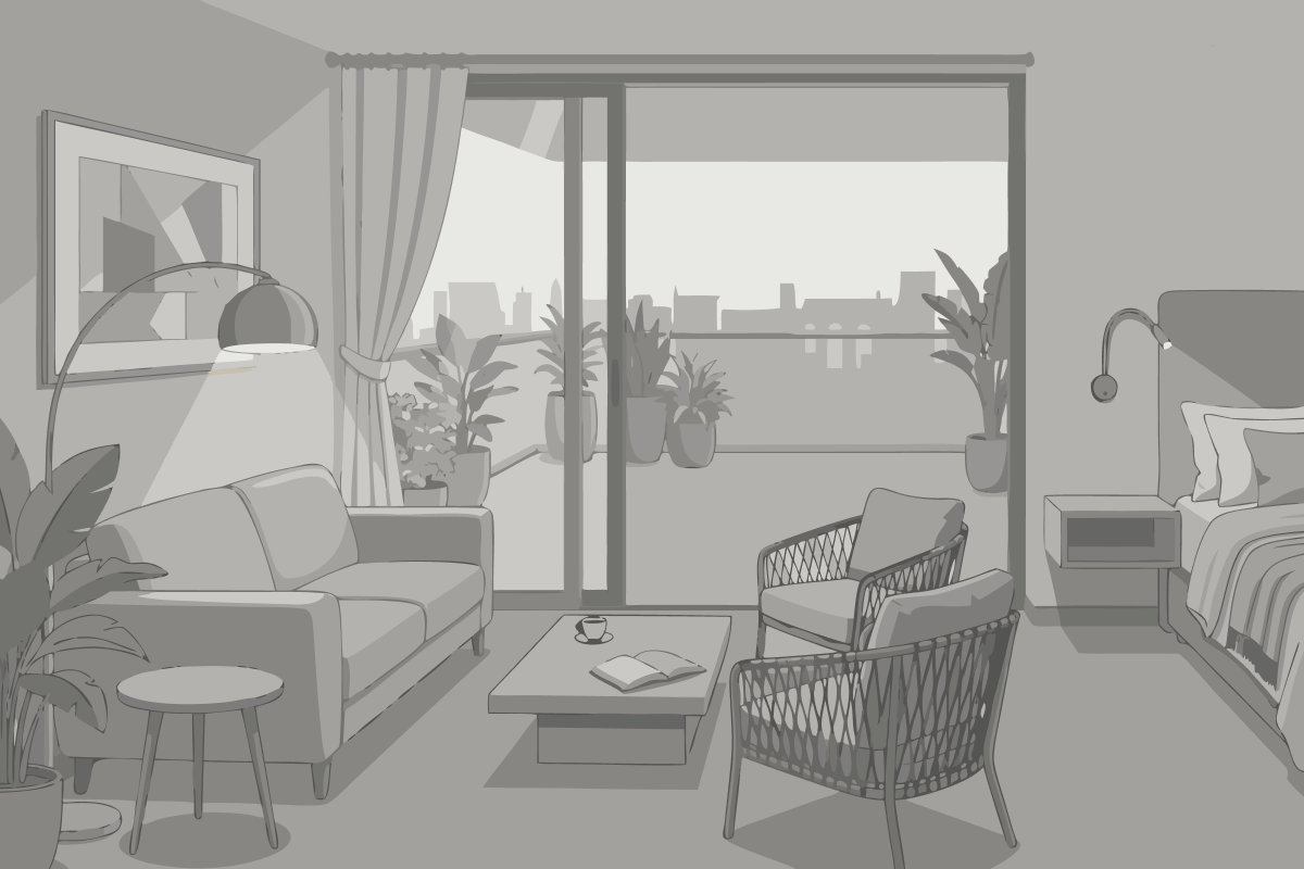 Suite Wow mit 1 Schlafzimmer, 1 Kingsize-Bett und Stadtblick